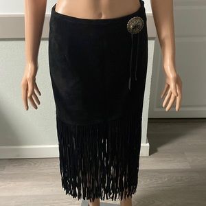 Black suede skirt